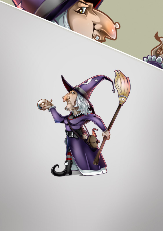 Halloween witch Mascot Design