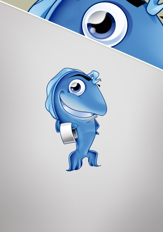 Waiter Fish Mascot Design